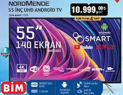 NORDMENDE 55 İNÇ UHD ANDROİD TV